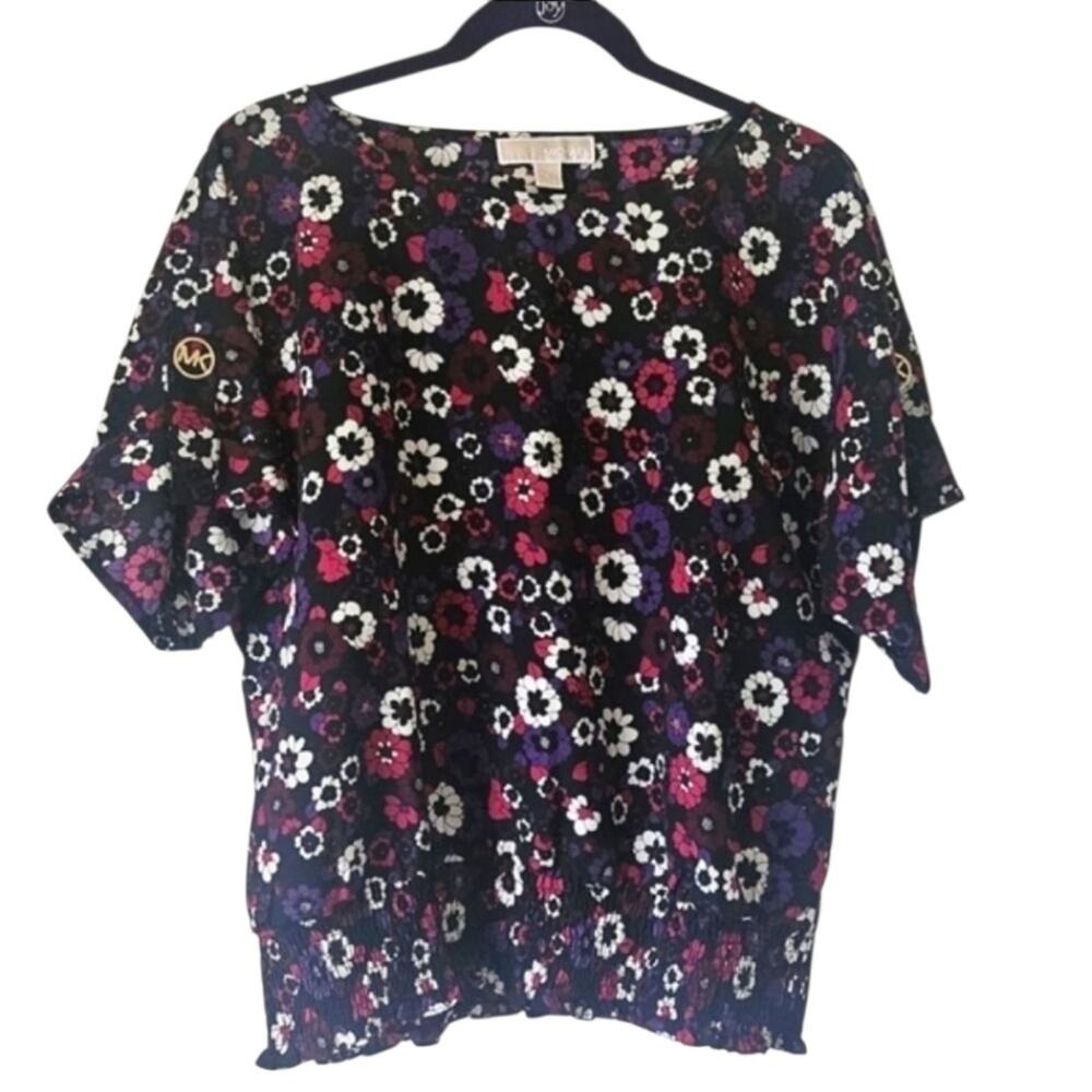 MICHAEL Michael Kors Azalea Kimono Blouse Multi Floral Size L Modern Cottagecore